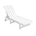 Gardeon Adirondack Sun Lounge White HDPE Outdoor Chair with Wheels