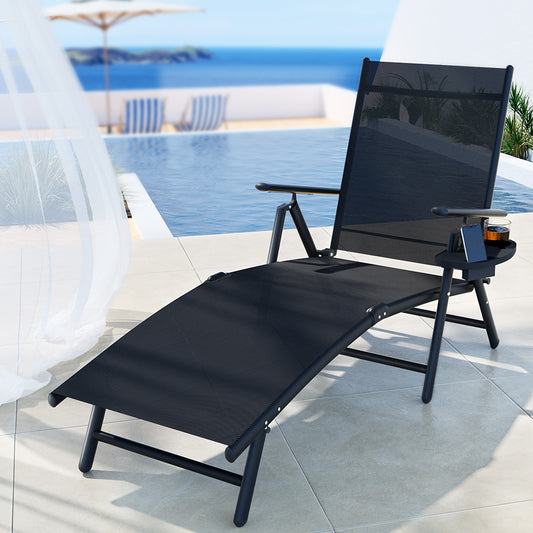 Gardeon Sun Lounge Aluminium Folding Beach Chair Outdoor Lounger Patio