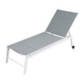 Gardeon Sun Lounger Chaise Lounge with Wheels White Patio Furniture