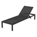 Gardeon Sun Lounge Aluminium Folding Beach Chair w/ Wheels Black