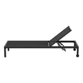 Gardeon Sun Lounge Aluminium Folding Beach Chair w/ Wheels Black