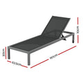 Gardeon Sun Lounge Aluminium Folding Beach Chair Wheels Outdoor Patio