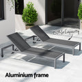 Gardeon Sun Lounge Aluminium Folding Beach Chair Wheels Outdoor Patio