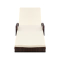 Gardeon Sun Lounge Wicker Lounger Outdoor Furniture Beach Chair Patio Adjustable Cushion Brown