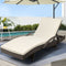 Gardeon Sun Lounge Wicker Lounger Outdoor Adjustable Grey Beige