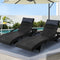 Gardeon 2x Wicker Sun Lounge Outdoor Lounger Chair Black Adjustable
