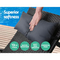 Gardeon 2x Wicker Sun Lounge Outdoor Lounger Chair Black Adjustable