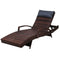Gardeon Wicker Sun Lounge Chair Adjustable Brown Outdoor Beach