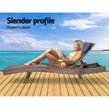 Gardeon Wicker Sun Lounge Adjustable Grey Beige Outdoor Armchair