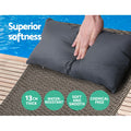 Gardeon Sun Lounge Wicker Lounger Grey Beige Outdoor Furniture 2x