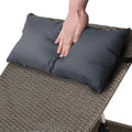 Gardeon Sun Lounge Wicker Lounger Grey Beige Outdoor Furniture 2x
