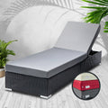 Gardeon Wicker Sun Lounge Adjustable Rattan Day Bed Outdoor Furniture