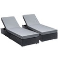 Gardeon 2PC Rattan Sun Lounge Adjustable Outdoor Furniture Day Bed