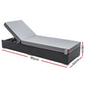 Gardeon 2PC Rattan Sun Lounge Adjustable Outdoor Furniture Day Bed