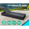 Gardeon 2PC Rattan Sun Lounge Adjustable Outdoor Furniture Day Bed