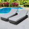 Gardeon 2PC Rattan Sun Lounge Adjustable Outdoor Furniture Day Bed