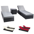 Gardeon 3PC Wicker Sun Lounge Outdoor Furniture Rattan Day Bed