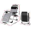 Gardeon Zero Gravity Chair Folding Sun Lounge Outdoor Camping Lounger