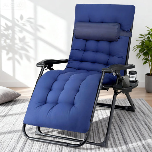 Gardeon Zero Gravity Chair XL Blue Folding Outdoor Sun Lounge