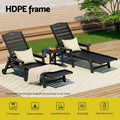 Gardeon 2PCS Sun Lounge Lounger Beach Chair HDPE Patio Outdoor Furniture with Wheels Black