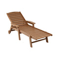 Gardeon Sun Lounge Chair Brown HDPE Outdoor Patio Furniture Wheels