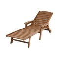 Gardeon Sun Lounge Chair Brown HDPE Outdoor Patio Furniture Wheels