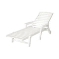 Gardeon Sun Lounge Chair White HDPE Outdoor Patio Furniture Wheels