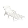 Gardeon Sun Lounge Chair White HDPE Outdoor Patio Furniture Wheels