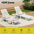 Gardeon Sun Lounge Chair White HDPE Outdoor Patio Furniture Wheels