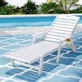 Gardeon Sun Lounge Chair White HDPE Outdoor Patio Furniture Wheels