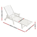 Gardeon 2PCS Sun Lounge Lounger Beach Chair HDPE Patio Outdoor Furniture with Wheels White