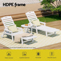 Gardeon 2PCS Sun Lounge Lounger Beach Chair HDPE Patio Outdoor Furniture with Wheels White