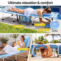 Gardeon Sun Lounger 5 Position Folding Tanning Chair with Face Hole Blue