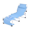 Gardeon Sun Lounger 5 Position Folding Tanning Chair with Face Hole Blue