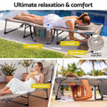 Gardeon Sun Lounger 5 Position Folding Tanning Chair with Face Hole Khaki