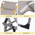 Gardeon Sun Lounger 5 Position Folding Tanning Chair with Face Hole Khaki