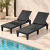 Gardeon 2x Sun Lounge Adjustable Recliner Patio Outdoor Furniture Lightweight Black