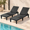 Gardeon 2x Sun Lounge Adjustable Recliner Patio Outdoor Furniture Lightweight Black
