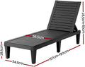 Gardeon 2x Sun Lounge Adjustable Recliner Patio Outdoor Furniture Lightweight Black