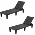 Gardeon 2x Sun Lounge Adjustable Recliner Patio Outdoor Furniture Lightweight Black