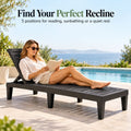 Gardeon 2x Sun Lounge Adjustable Recliner Patio Outdoor Furniture Lightweight Black