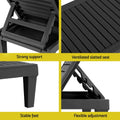 Gardeon 2x Sun Lounge Adjustable Recliner Patio Outdoor Furniture Lightweight Black