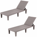 Set of 2 Gardeon Sun Lounge Adjustable Recliner Patio Outdoor Furniture Lightweight Brown