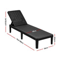 Gardeon Sun Lounge Adjustable Lounger Patio Outdoor Furniture Lightweight Black