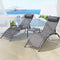 Gardeon 3PC Sun Lounge Lounger Steel Patio Furniture Table Chairs Grey