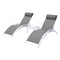 Gardeon 3PC Sun Lounge Outdoor Lounger Table Chairs Steel Patio