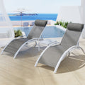 Gardeon 3PC Sun Lounge Outdoor Lounger Table Chairs Steel Patio