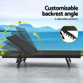 Gardeon Sun Lounge Steel Outdoor Beach Chair Lounger Black