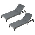 Gardeon 2PC Sun Lounger PE Rattan Recliners with Cup Holder Cushion Rain Cover