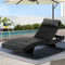 Gardeon Wicker Sun Lounge Outdoor Beach Chair Adjustable Black